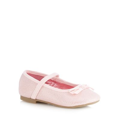 bluezoo Girls' pink glitter slip-on shoes